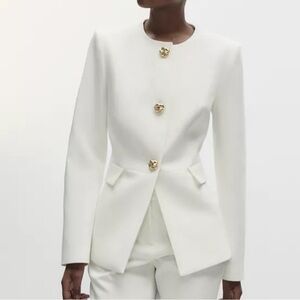Zara Tailored Round Neck Blazer